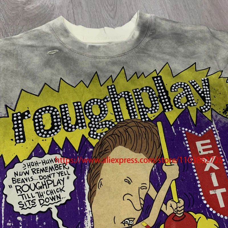 Real Photo Niche Trend Retro RoughPlay Vest Do Old Hole Hot Drill Tops Summer Comfort Cartoon Print ROUGHPLAY Sleeveless Vest 
Real Photo Niche Trend Retro RoughPlay Vest Do Old Hole Hot Drill Tops Summer Comfort Cartoon Print ROUGHPLAY Sleeveless Vest