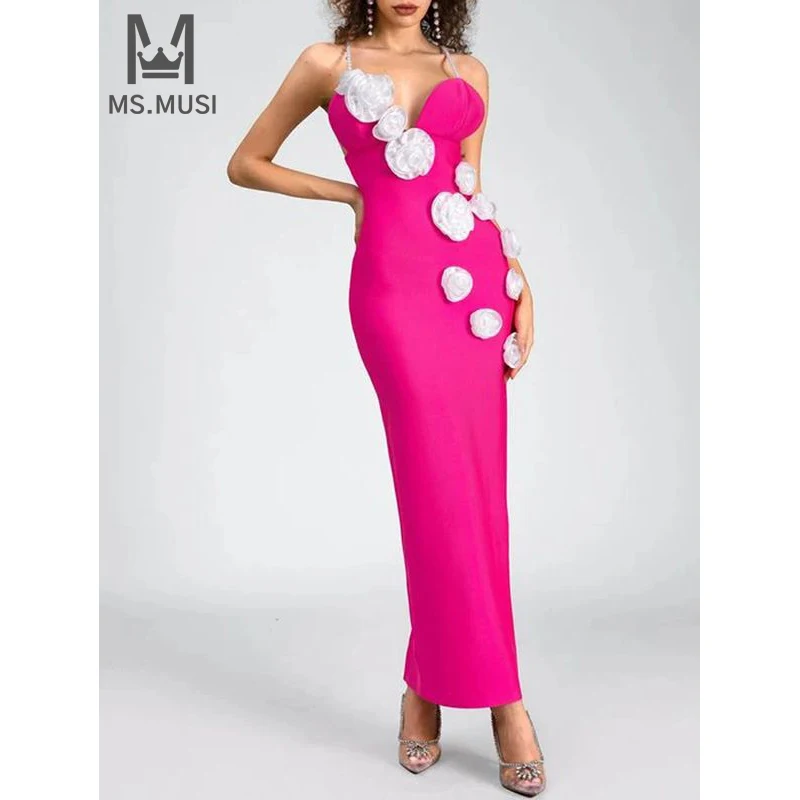 MSMUSI 2024 New Fashion Women Sexy Strap Rose Floral Pearl Bead Sleeveless Backless Bandage Bodycon Party Club Event Maxi Dress
MSMUSI 2024 New Fashion Women Sexy Strap Rose Floral Pearl Bead Sleeveless Backless Bandage Bodycon Party Club Event Maxi Dress