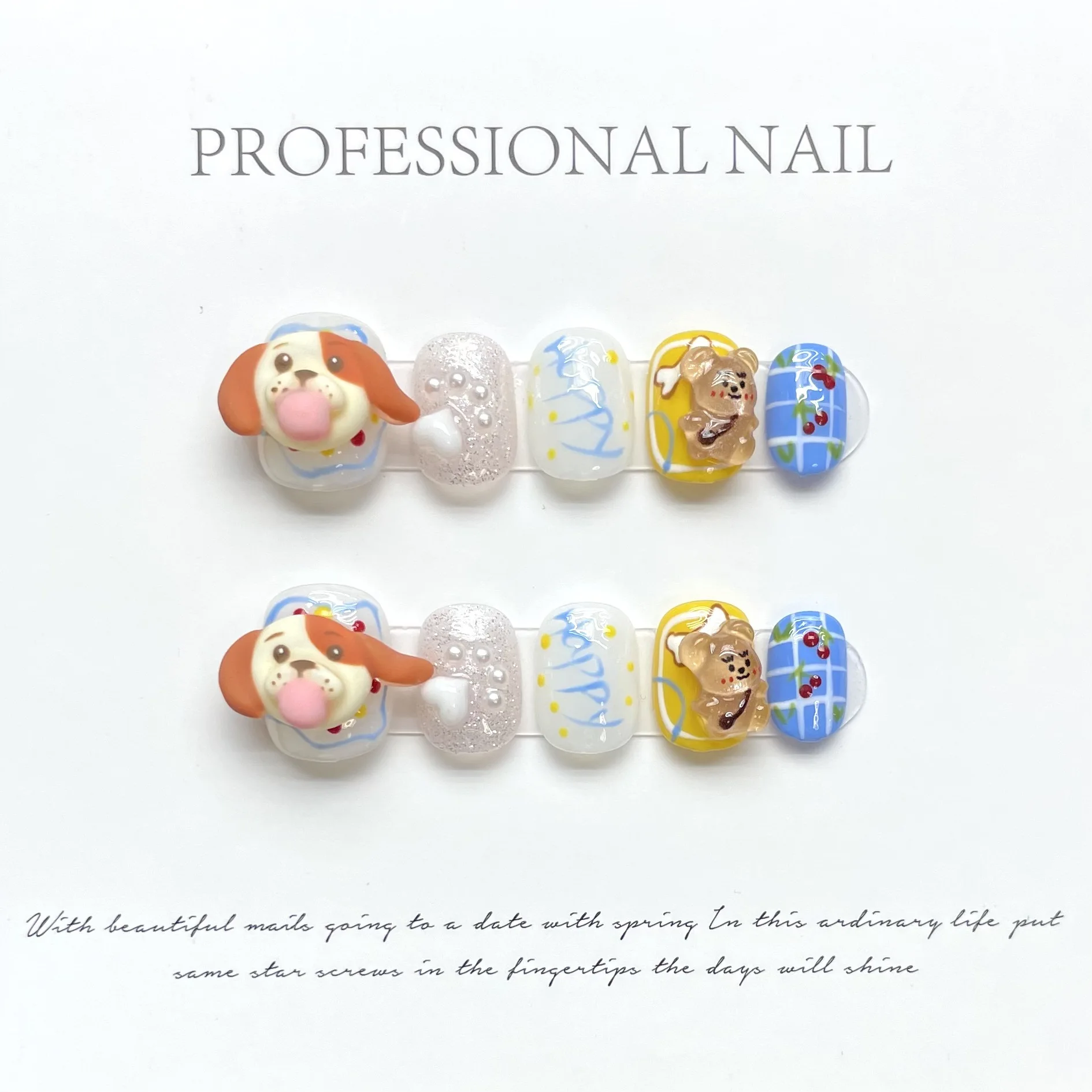 10 PCS Luxury Handmade Press on Nails Short Circle Dog Design False Nails with 4-PIECE Tool Adhesive Nail Glue Tabs
10 PCS Luxury Handmade Press on Nails Short Circle Dog Design False Nails with 4-PIECE Tool Adhesive Nail Glue Tabs