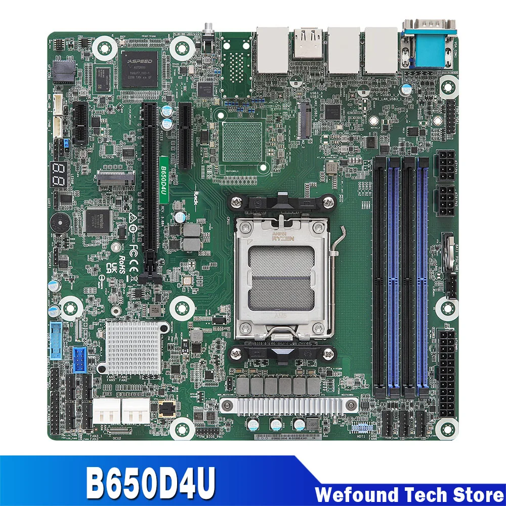 Материнская плата для сервера ASRock поддерживает AM5 LGA 1718 AMD Ryzen 7000 DDR5 ECC B650D4U
Материнская плата для сервера ASRock поддерживает AM5 LGA 1718 AMD Ryzen 7000 DDR5 ECC B650D4U