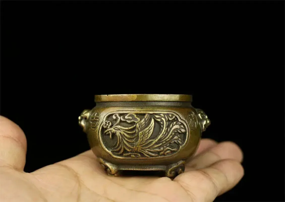 Chinese Old Antique Brass Statue Xuande Hand Dragon & Phoenix Incense Burners
Chinese Old Antique Brass Statue Xuande Hand Dragon & Phoenix Incense Burners
