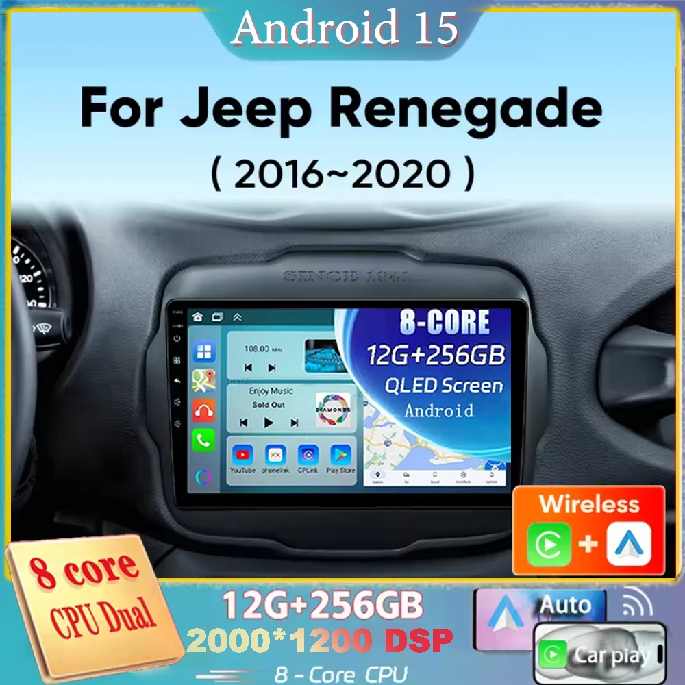 For Jeep Renegade 2016 2017 2018 2019 2020 Android 15 Navigation Car Radio Multimedia Player Stereo Carplay Auto 2K QLED GPS 4G
For Jeep Renegade 2016 2017 2018 2019 2020 Android 15 Navigation Car Radio Multimedia Player Stereo Carplay Auto 2K QLED GPS 4G