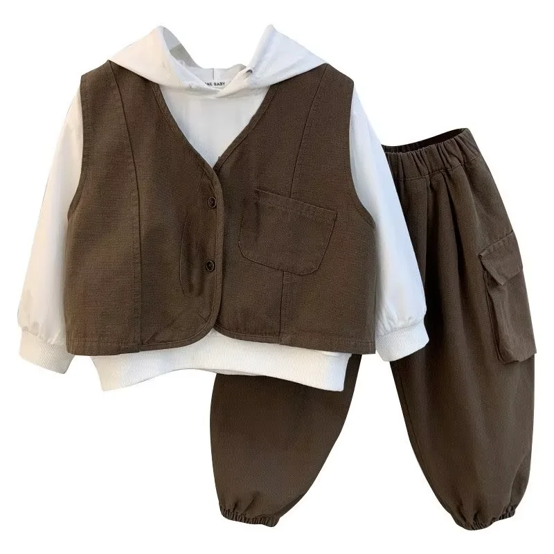 2026 New Spring Autumn Boys Girls Clothing Sets Fashion Hooded sweatshirt Vest Pants 3-Piece Suit Kids Casual Tracksuits
2026 New Spring Autumn Boys Girls Clothing Sets Fashion Hooded sweatshirt Vest Pants 3-Piece Suit Kids Casual Tracksuits