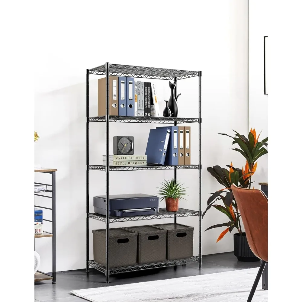 Heavy Duty 5-Shelf Storage Shelving Unit, 1250lbs Loading Capacity, 29.92" D x 13.98" W x 62.99" H Adjustable Steel Organi
Heavy Duty 5-Shelf Storage Shelving Unit, 1250lbs Loading Capacity, 29.92" D x 13.98" W x 62.99" H Adjustable Steel Organi