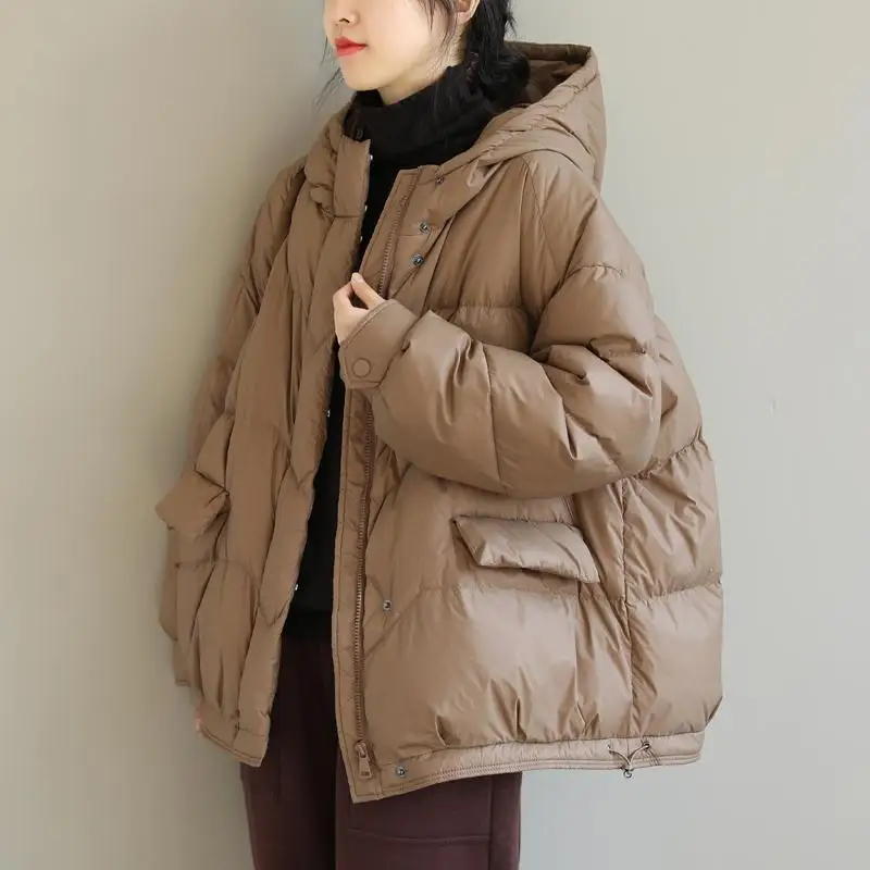 White Du down Puffer Jaet Winter Coat Lightweight Warmth Hooded Bread Sle Outerwear Large ket Stitched id New Arrival
White Du down Puffer Jaet Winter Coat Lightweight Warmth Hooded Bread Sle Outerwear Large ket Stitched id New Arrival