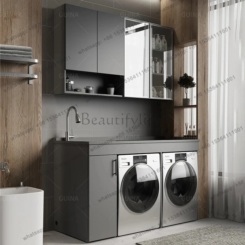double washing machine cabinet washbasin integrated combination balcony dryer paint stainless steel bathroom cabinet
double washing machine cabinet washbasin integrated combination balcony dryer paint stainless steel bathroom cabinet