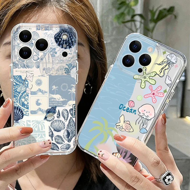 Coastline Fish Conch Pattern Case For iPhone 17 Pro Max iPhone 16 15 14 13 Pro Max 11 Clear TPU Silicone Shockproof Soft Cover
Coastline Fish Conch Pattern Case For iPhone 17 Pro Max iPhone 16 15 14 13 Pro Max 11 Clear TPU Silicone Shockproof Soft Cover