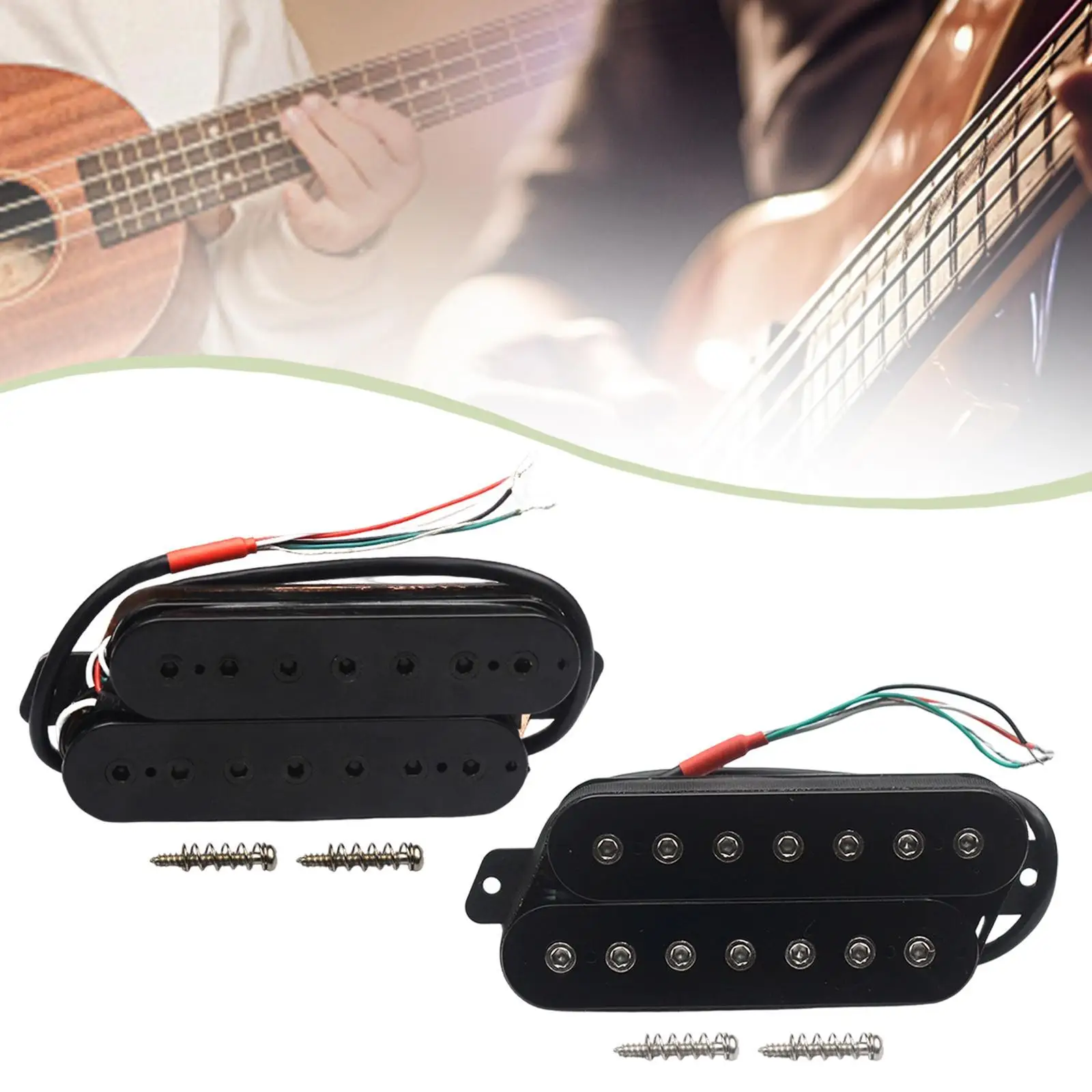 Готовый к установке 7-струнный гитарный звукосниматель хамбакер с раздельной обмоткой, 4-жильный, для электрогитар с фаннед-фrets
Готовый к установке 7-струнный гитарный звукосниматель хамбакер с раздельной обмоткой, 4-жильный, для электрогитар с фаннед-фrets