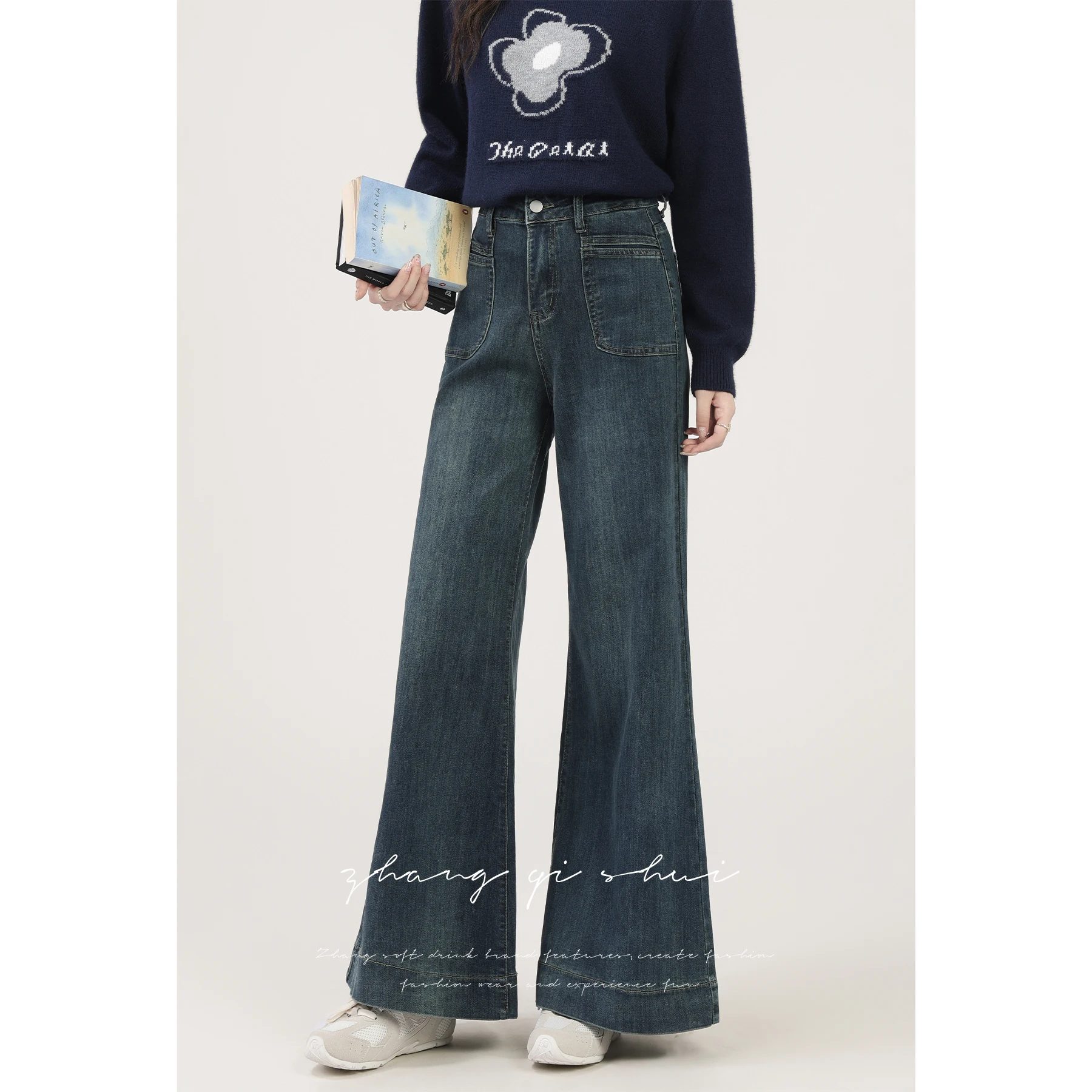 Синие прямые джинсы свободного кроя с высокой талией, женские широкие брюки небольшого размера, повседневная осенняя коллекция Z259
Синие прямые джинсы свободного кроя с высокой талией, женские широкие брюки небольшого размера, повседневная осенняя коллекция Z259