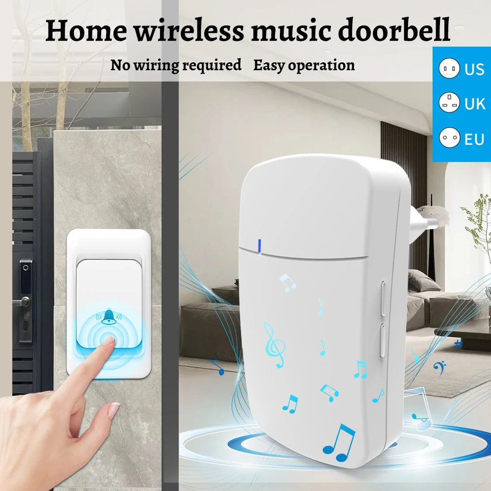 Remote Anti-Interference Outdoor Waterproof Doorbell Kit 300M Remote Control+Plug-In Power Supply Supports Melody Switching
Remote Anti-Interference Outdoor Waterproof Doorbell Kit 300M Remote Control+Plug-In Power Supply Supports Melody Switching