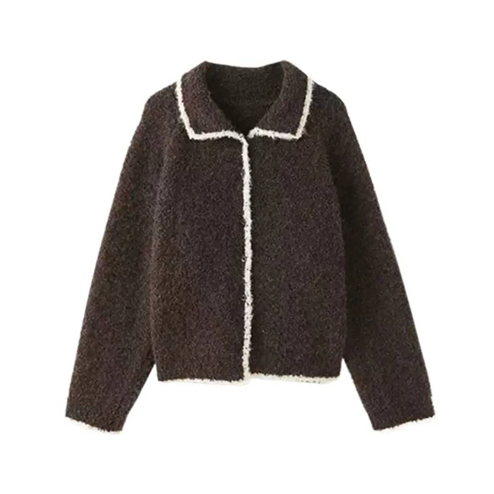 Color Block Collar Knitted Cardigan Women's Autumn Winter Soft Knitted Outwear Loose Lazy Style Casual Office Lady Jacket Tops
Color Block Collar Knitted Cardigan Women's Autumn Winter Soft Knitted Outwear Loose Lazy Style Casual Office Lady Jacket Tops