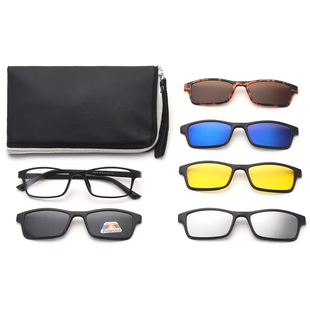 UV400 Protection Polarized Magnetic Clip On Sunglasses Cycling/Driving Sunglasses Set with Pouch 6 Iin 1 Clip Cycling Glasses
UV400 Protection Polarized Magnetic Clip On Sunglasses Cycling/Driving Sunglasses Set with Pouch 6 Iin 1 Clip Cycling Glasses