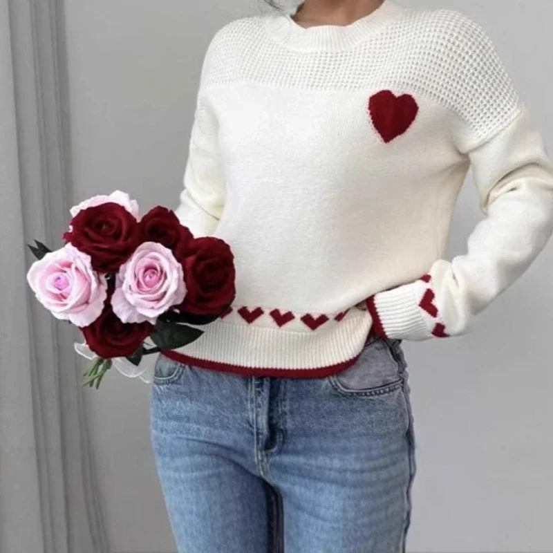 Autumn and Winter New Couple Love Sweater Women's Loose Pullover Round Neck Versatile Knitwear
Autumn and Winter New Couple Love Sweater Women's Loose Pullover Round Neck Versatile Knitwear