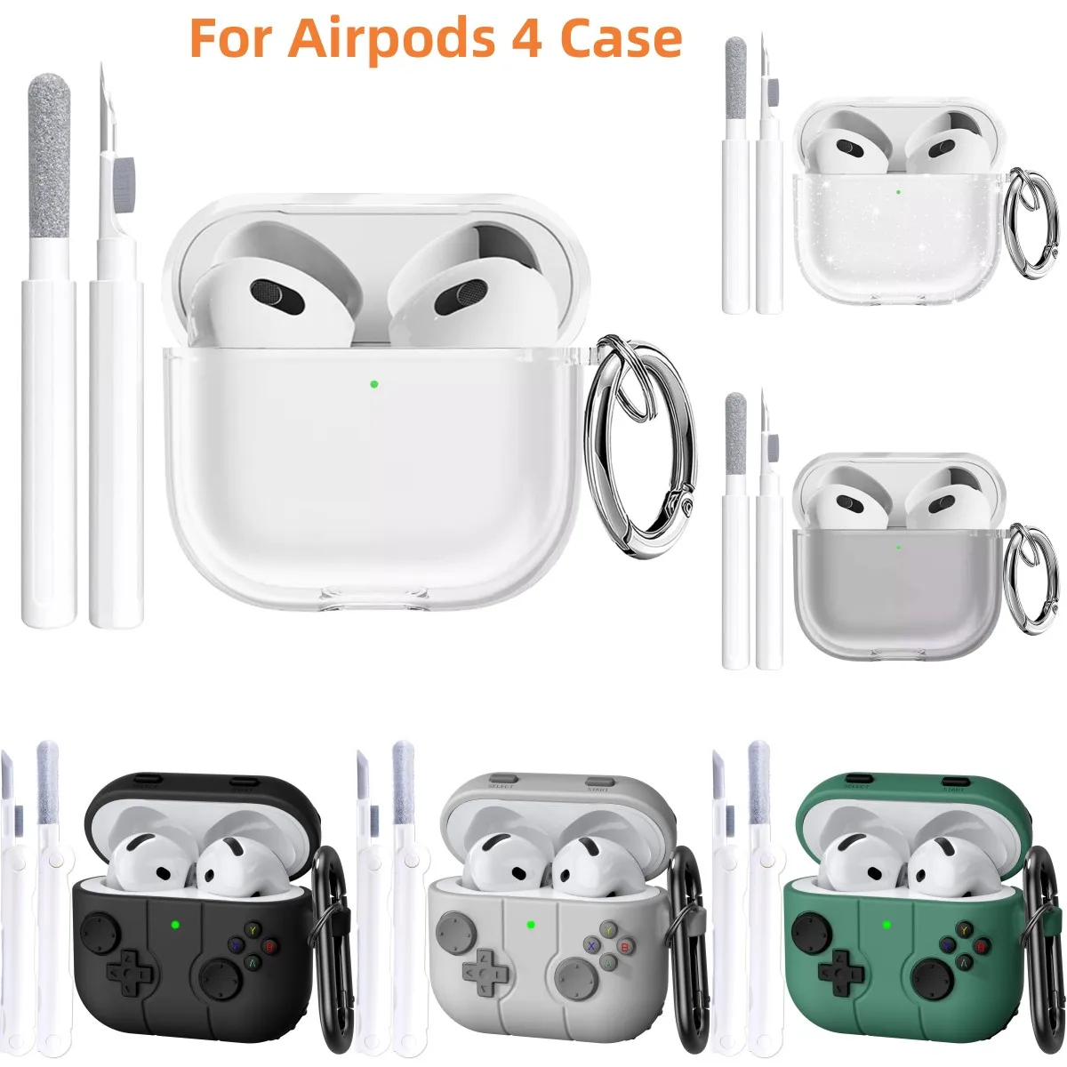 Чехол для Apple Airpods 4-го поколения, силиконовый защитный чехол с набором для чистки и брелком для Airpods 4, чехол
Чехол для Apple Airpods 4-го поколения, силиконовый защитный чехол с набором для чистки и брелком для Airpods 4, чехол