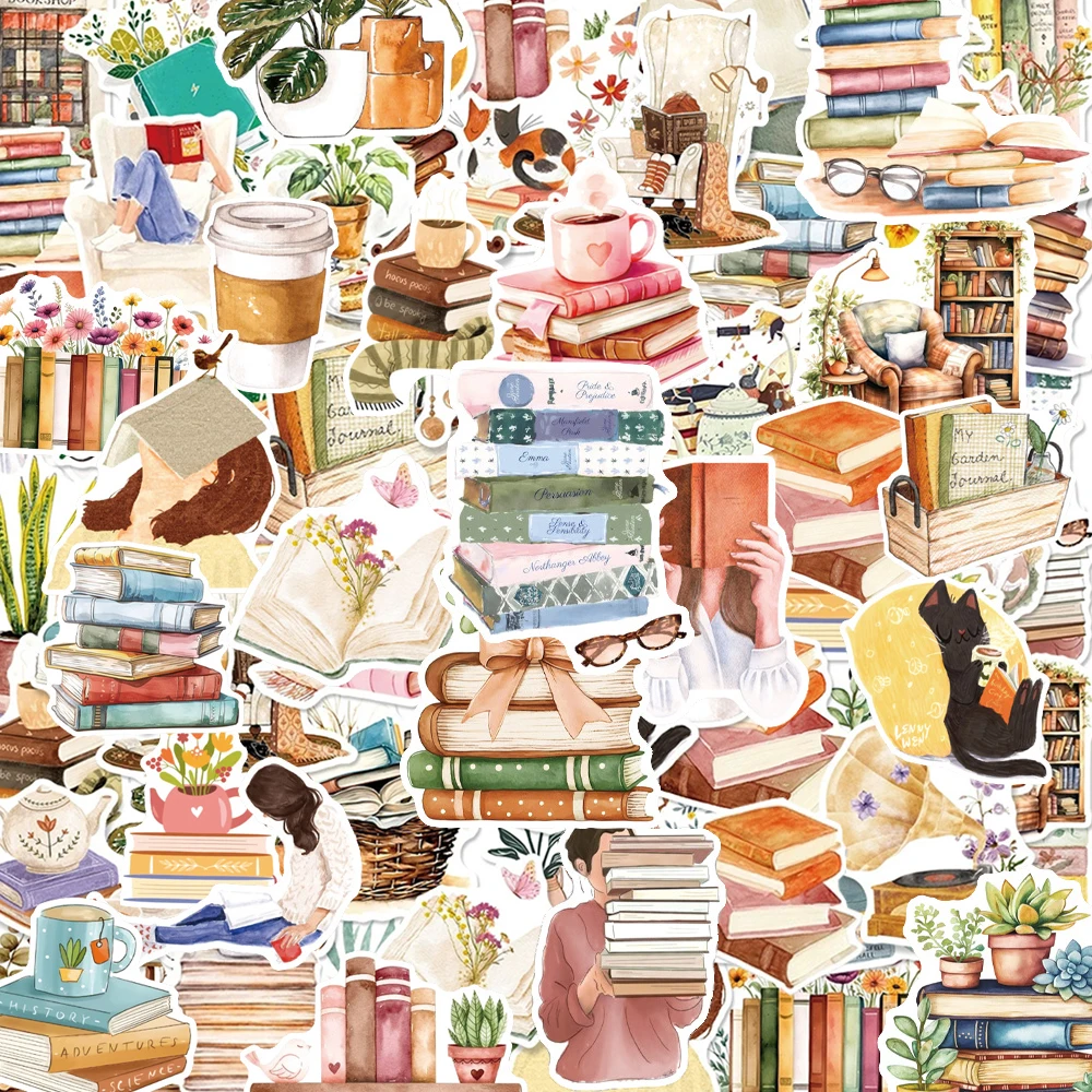 10/30/50pcs Vintage Watercolor Books Cartoon Stickers Reads Graffiti Decals DIY Suitcase Laptop Notebook Cute Waterproof Sticker
10/30/50pcs Vintage Watercolor Books Cartoon Stickers Reads Graffiti Decals DIY Suitcase Laptop Notebook Cute Waterproof Sticker