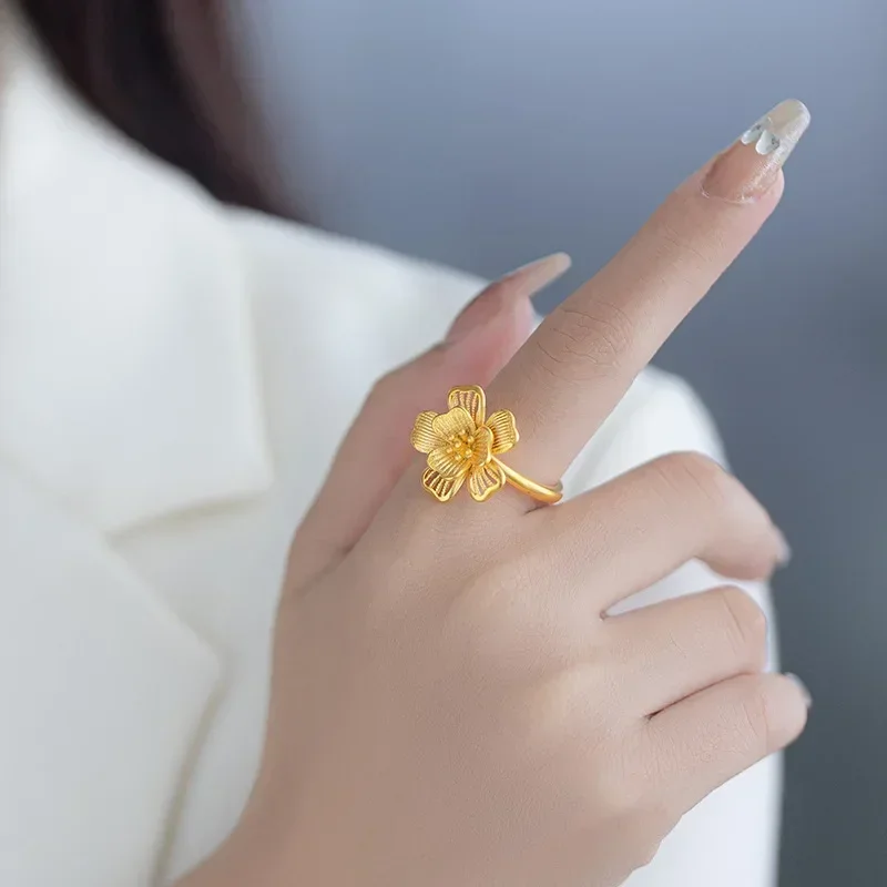 9999 Real Gold 24K Premium Light Luxury Ancient Open Flower Ring K Gold Hollow Lilac Ring
9999 Real Gold 24K Premium Light Luxury Ancient Open Flower Ring K Gold Hollow Lilac Ring