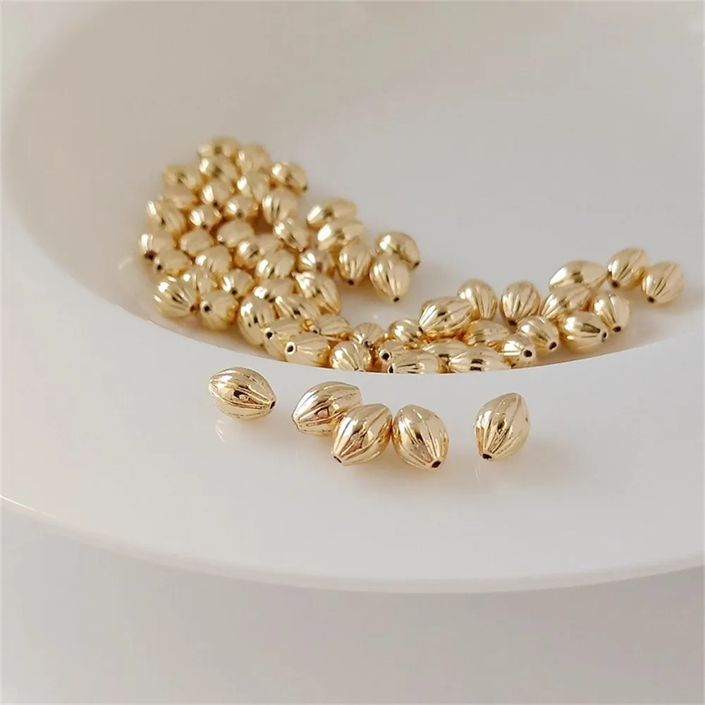 14K Gold-plated Solid Striped Rice Beads 6*8mm Beaded and Interlaced Bracelet, Handmade DIY Jewelry Accessory Material
14K Gold-plated Solid Striped Rice Beads 6*8mm Beaded and Interlaced Bracelet, Handmade DIY Jewelry Accessory Material