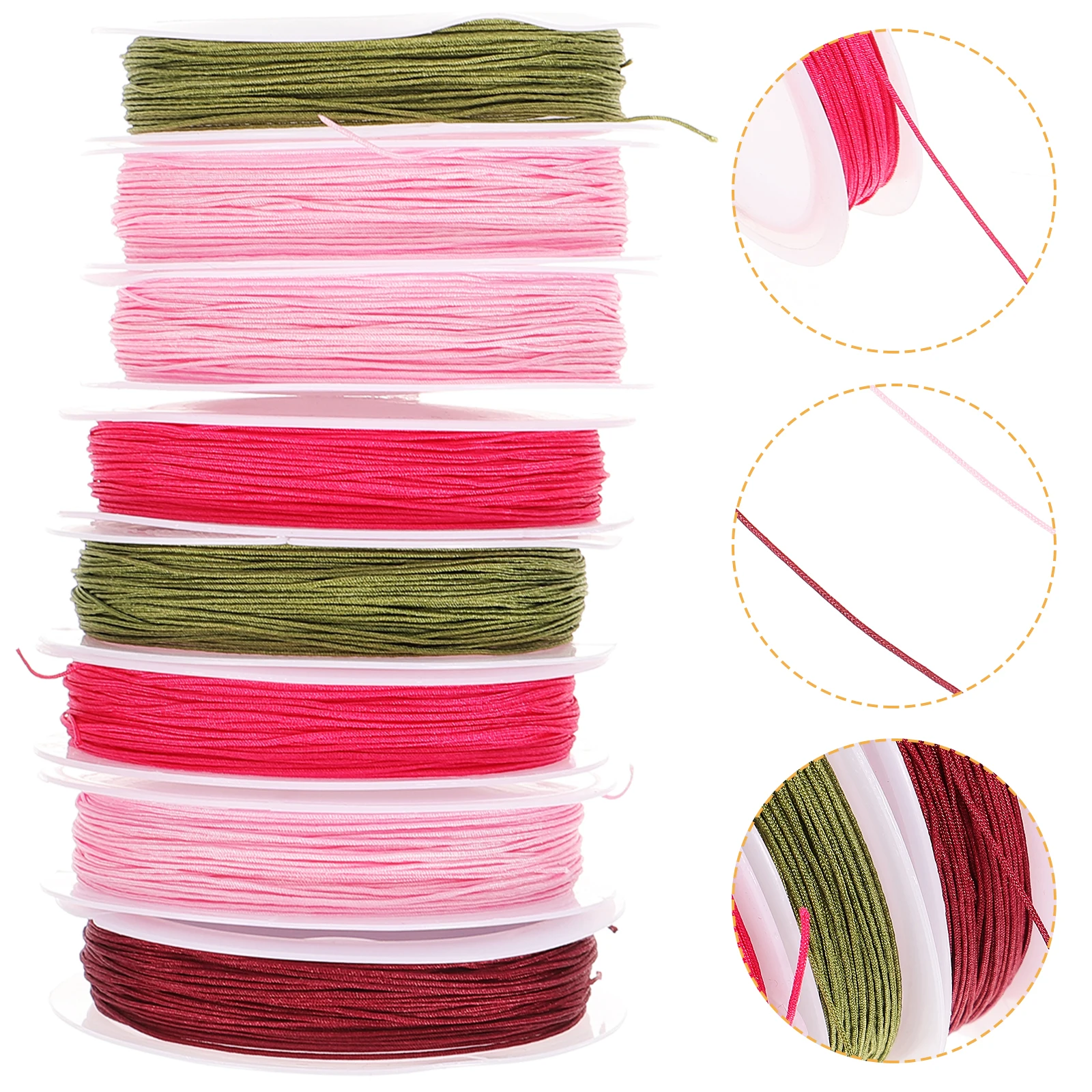 8pcs 8 Rolls Colored Chinlon Thread for Jewelry Making Beading Craft Flexible Ductible Perfect Tiara Wrapping Accessories
8pcs 8 Rolls Colored Chinlon Thread for Jewelry Making Beading Craft Flexible Ductible Perfect Tiara Wrapping Accessories