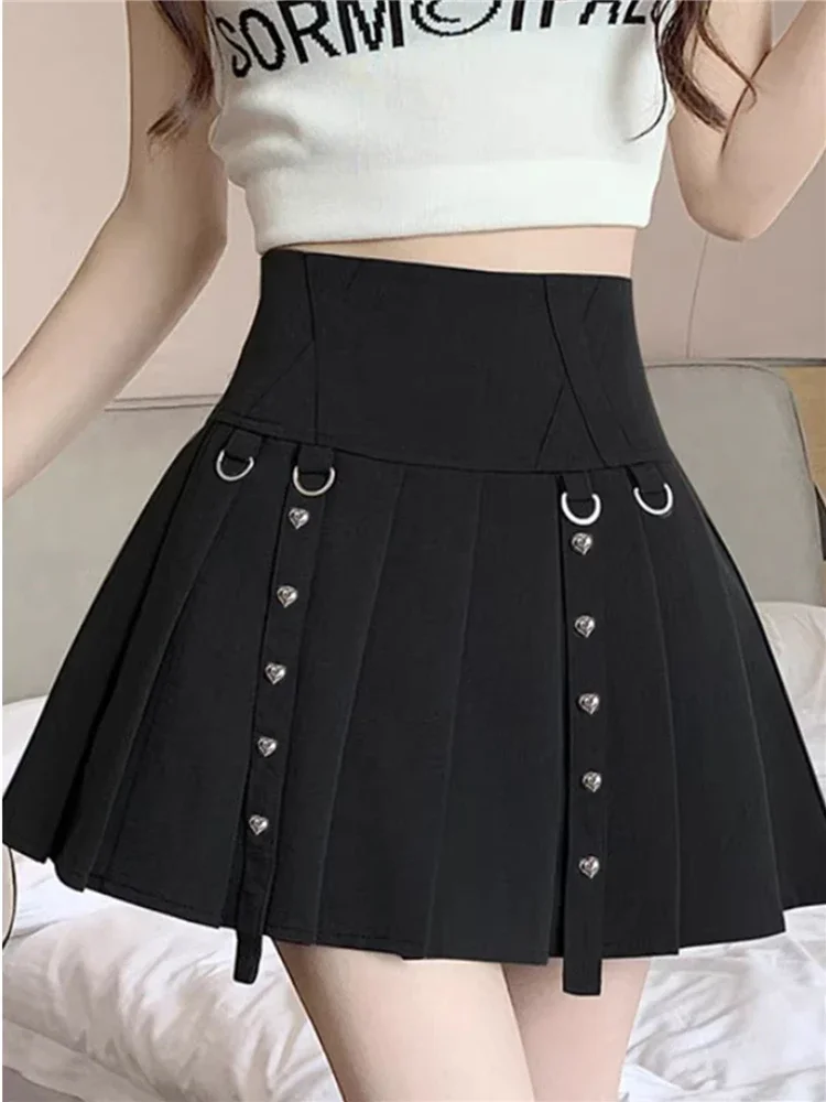 New Gothic High Waist Black Pleated Mini Skirt Summer Work Design Sense of Trendy and Versatile A-line Skirts for Women 2024
New Gothic High Waist Black Pleated Mini Skirt Summer Work Design Sense of Trendy and Versatile A-line Skirts for Women 2024