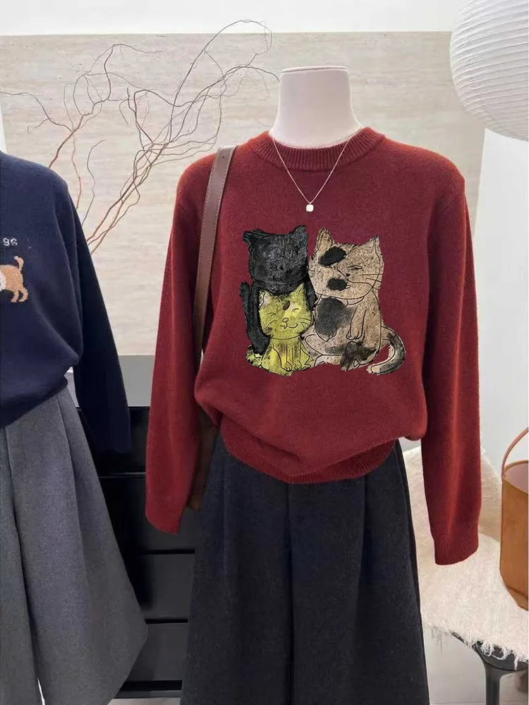 Корейский свитер больших размеров 300, женский осенне-зимний мягкий длинный пуловер с принтом све, круглый пуловер Ne, топ
Корейский свитер больших размеров 300, женский осенне-зимний мягкий длинный пуловер с принтом све, круглый пуловер Ne, топ