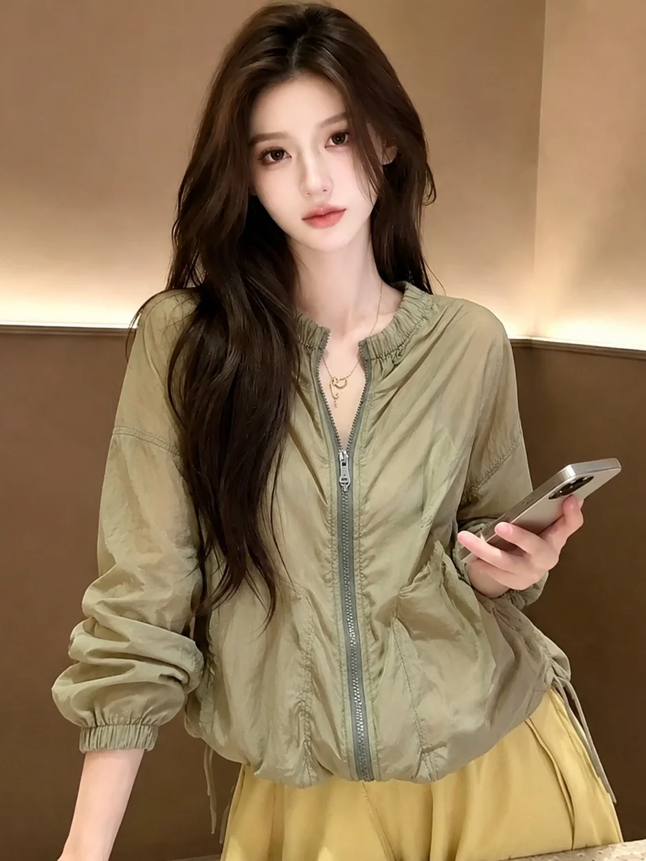 Fashionable Zipper Cardigan Outerwear Long Sleeve Comfortable Sun Protection Breathable Korean Style Top for Women Commute Wear
Fashionable Zipper Cardigan Outerwear Long Sleeve Comfortable Sun Protection Breathable Korean Style Top for Women Commute Wear