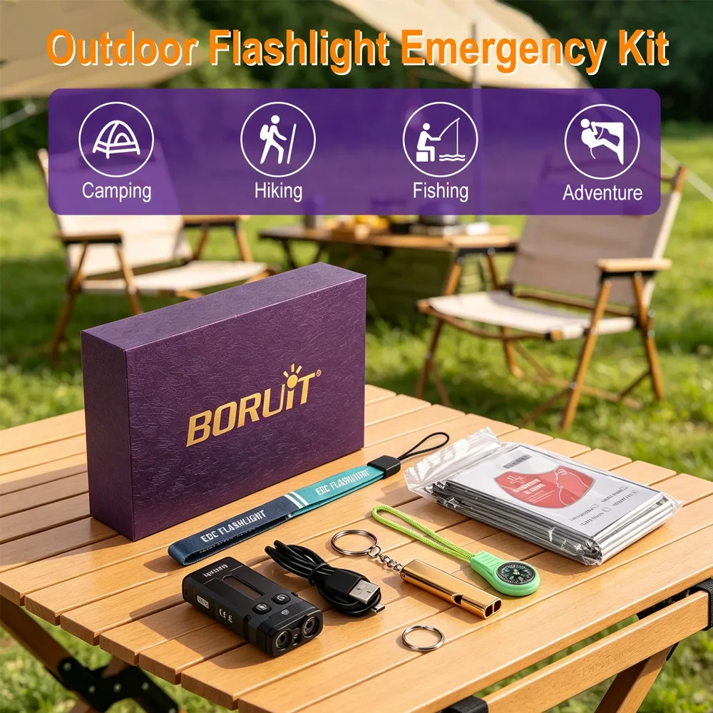 BORUiT 1100LM EV20 Mini EDC Torch UV Purple Light Rechargeable Aluminum Flashlight with Compass Whistle for Camping Emergency
BORUiT 1100LM EV20 Mini EDC Torch UV Purple Light Rechargeable Aluminum Flashlight with Compass Whistle for Camping Emergency