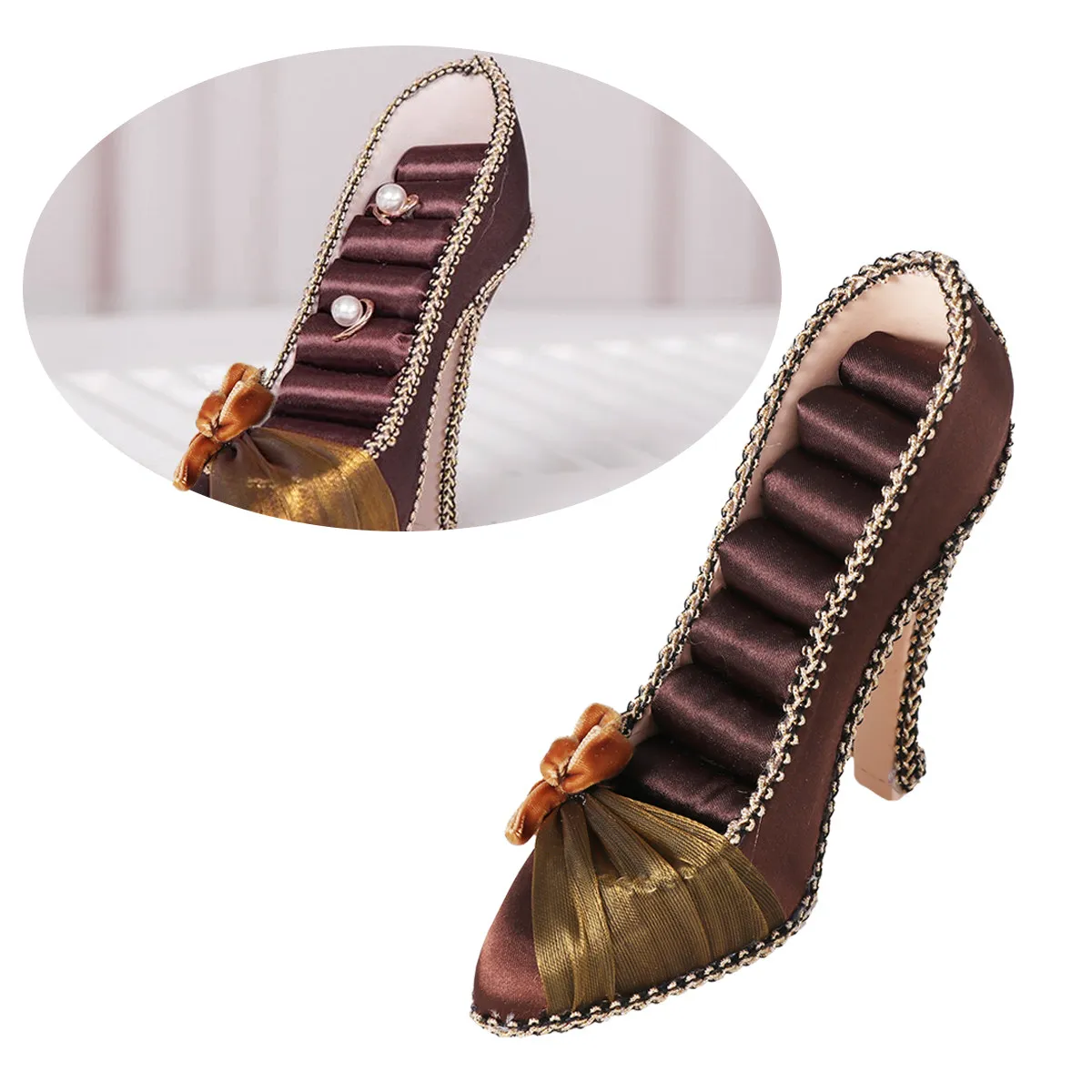 Creative High Heel Jewelry Display Stand Organizer for Earrings Rings Bracelets Stylish Functional Storage Solution Dark Brown
Creative High Heel Jewelry Display Stand Organizer for Earrings Rings Bracelets Stylish Functional Storage Solution Dark Brown