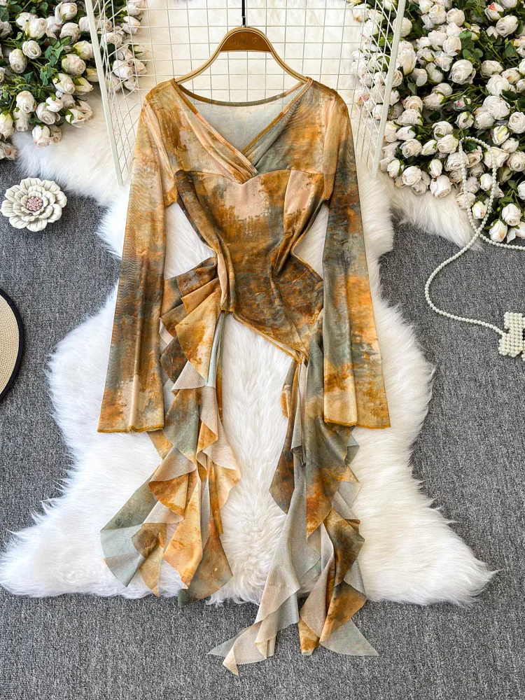 Y2k винтажные футболки с лентами Tie Dye, нерегулярные топы с v-образным вырезом и длинными рукавами, весенние женские тонкие футболки Spice Girls 2025, женская одежда
Y2k винтажные футболки с лентами Tie Dye, нерегулярные топы с v-образным вырезом и длинными рукавами, весенние женские тонкие футболки Spice Girls 2025, женская одежда
