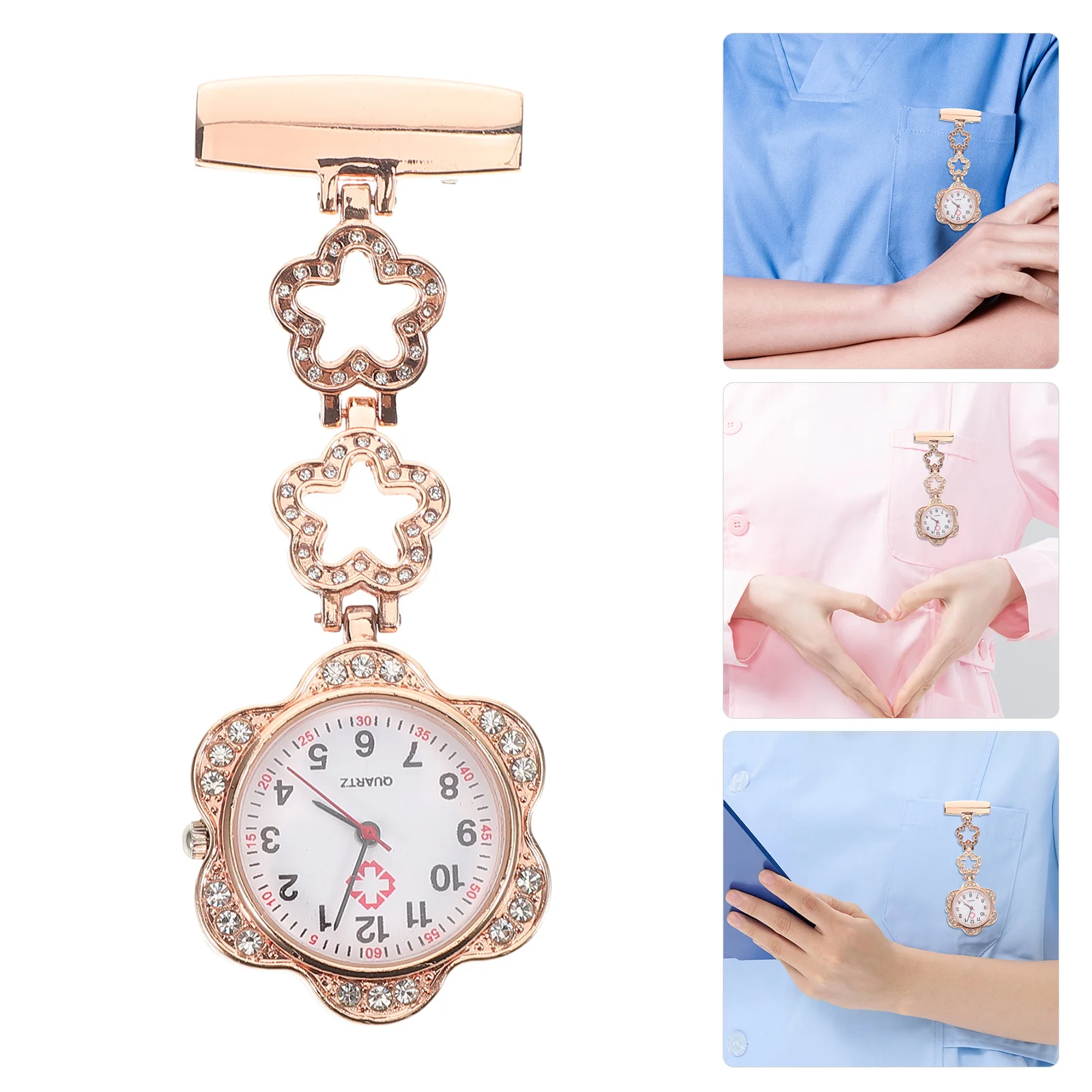 Star Shaped Nurse Fob Watch Rose Gold Plated Zinc Alloy Brooch Lapel Pin with Sparkling Crystals for Women Medical Staff Exam
Star Shaped Nurse Fob Watch Rose Gold Plated Zinc Alloy Brooch Lapel Pin with Sparkling Crystals for Women Medical Staff Exam