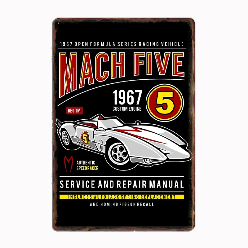 Mach Five Speed Racer Metal Club Custom Indoor Wall Tin Sign Room Decor Home Decor
Mach Five Speed Racer Metal Club Custom Indoor Wall Tin Sign Room Decor Home Decor