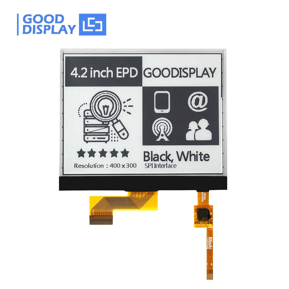 GooDisplay Touch E-Paper 4,2-дюймовые дисплеи E-Ink HAT 0,3s Обновление 400×300 пикселей, GDEY042T81-T02 
GooDisplay Touch E-Paper 4,2-дюймовые дисплеи E-Ink HAT 0,3s Обновление 400×300 пикселей, GDEY042T81-T02