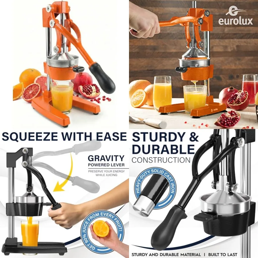 Ultra-Premium Cast Iron Juicer Extra-Large, Heavy Duty, Commercial Grade, Stainless Steel Manual Hand Press Citrus Squeezer For
Ultra-Premium Cast Iron Juicer Extra-Large, Heavy Duty, Commercial Grade, Stainless Steel Manual Hand Press Citrus Squeezer For
