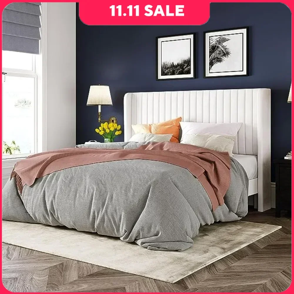 Bed Bases,King Size Velvet Bed Frame/Vertical Channel Tufted Wingback Headboard/No Box Spring Needed Platform Bed Bases
Bed Bases,King Size Velvet Bed Frame/Vertical Channel Tufted Wingback Headboard/No Box Spring Needed Platform Bed Bases
