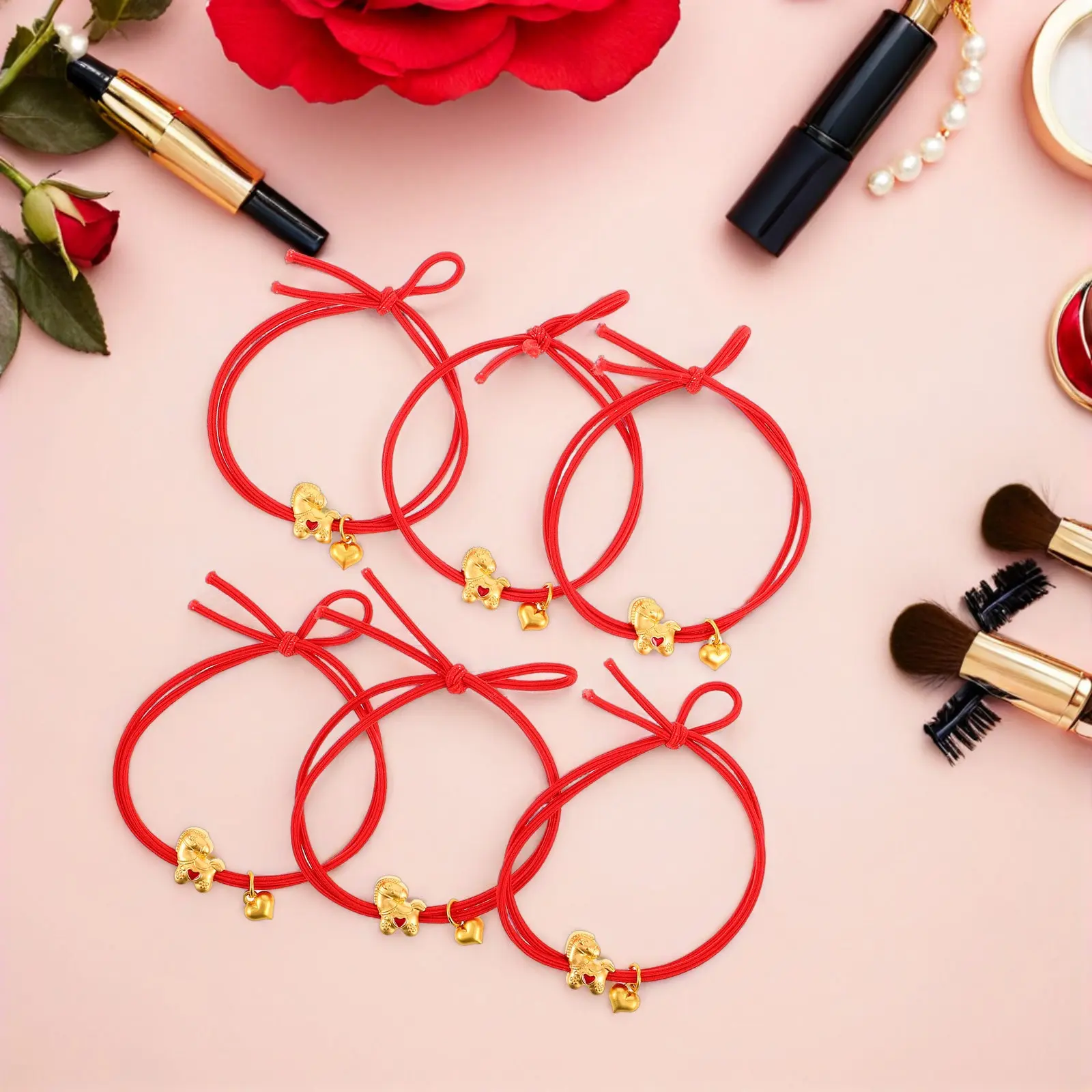 Набор из 6 красных резинок для волос с тематикой Китайского Нового года (Год Лошади), эластичные, не повреждают волосы, для женщин, девочек и малышей, праздничные
Набор из 6 красных резинок для волос с тематикой Китайского Нового года (Год Лошади), эластичные, не повреждают волосы, для женщин, девочек и малышей, праздничные