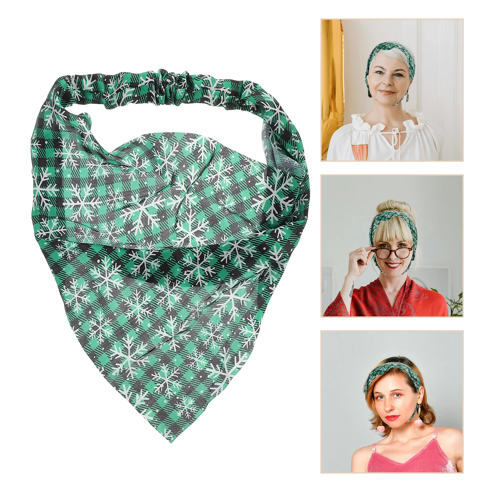 Elastic Christmas Hair Scrunchie in Green Satin with Ribbon and Triangle Scarf Headband Women Stylish Hair Accessory for Holiday
Elastic Christmas Hair Scrunchie in Green Satin with Ribbon and Triangle Scarf Headband Women Stylish Hair Accessory for Holiday