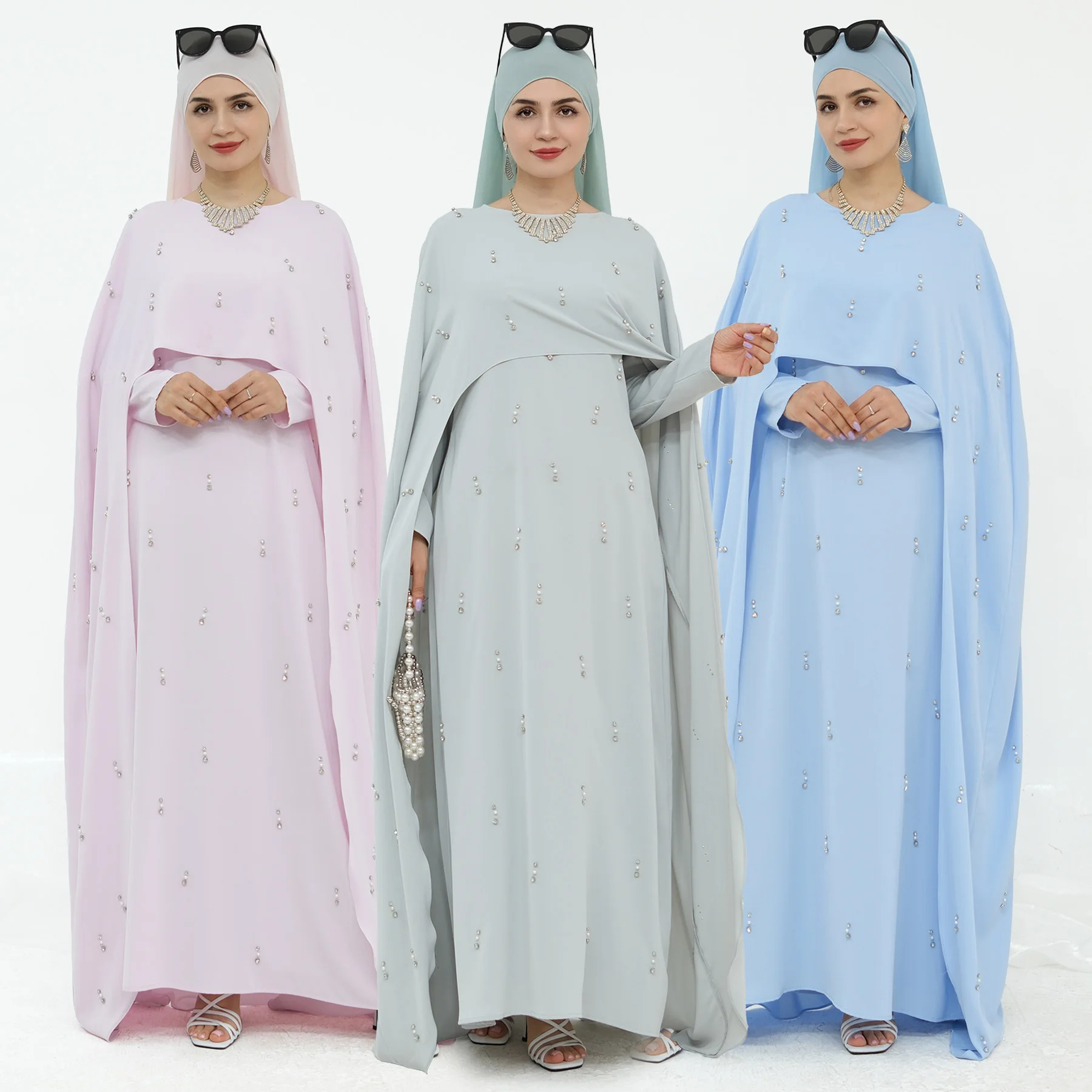 Мусульманское женское праздничное платье 2 в 1, платье трапециевидной формы с длинными рукавами и удлиненной накидкой, исламская одежда в Дубае, хиджаби, Рамадан, Абая
Мусульманское женское праздничное платье 2 в 1, платье трапециевидной формы с длинными рукавами и удлиненной накидкой, исламская одежда в Дубае, хиджаби, Рамадан, Абая