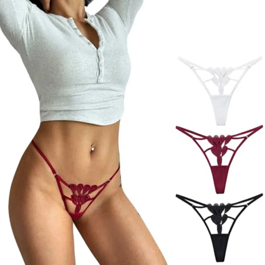 Women's Sexy Lace Thong Panties Strappy T-Back Underwear with Floral Comfortable Seamless Lingerie
Women's Sexy Lace Thong Panties Strappy T-Back Underwear with Floral Comfortable Seamless Lingerie