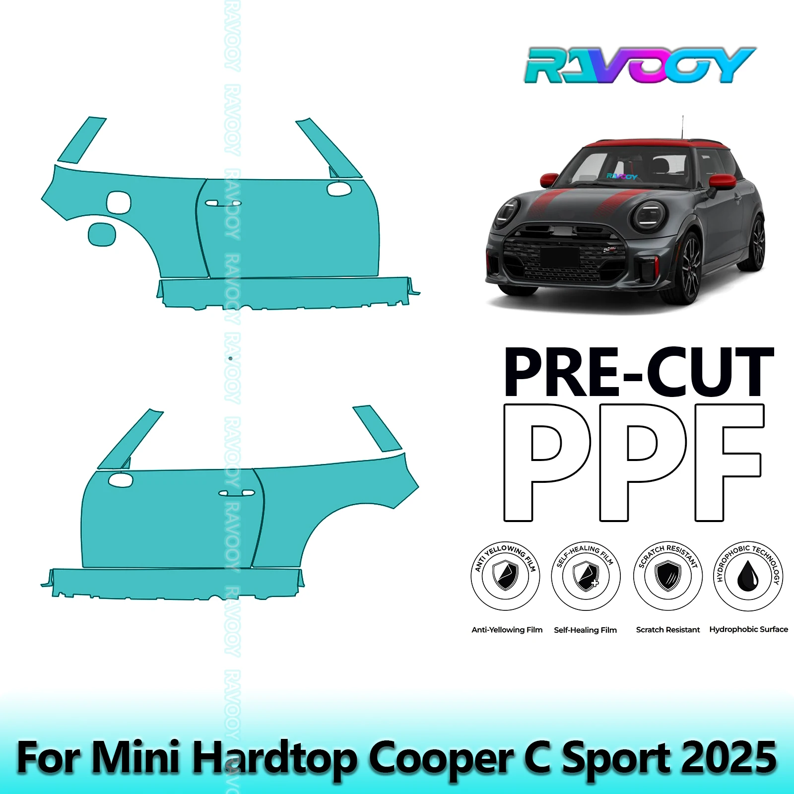 For Mini Hardtop Cooper C Sport 2025 8.5mil Clear Matte Pre-Cut PPF Door & A/B Pillar Kit TPU Paint Protection Film Set
For Mini Hardtop Cooper C Sport 2025 8.5mil Clear Matte Pre-Cut PPF Door & A/B Pillar Kit TPU Paint Protection Film Set