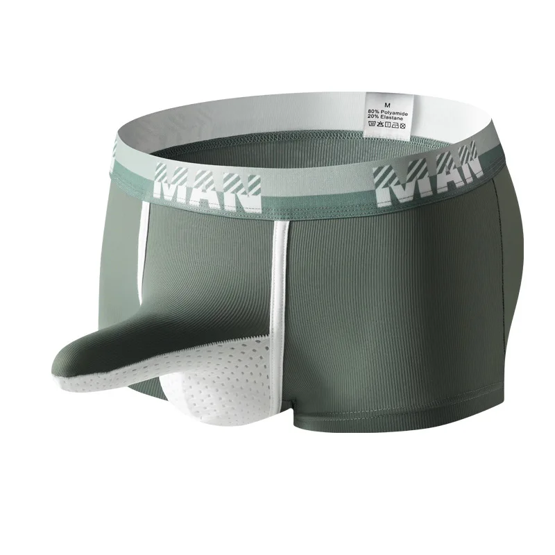 Men's Scrotal Support Underwear Breathable Separated Pouch Boxer Briefs Sexy Elephant Nose Trunks Male Ice Silk Short Leg Shorts
Men's Scrotal Support Underwear Breathable Separated Pouch Boxer Briefs Sexy Elephant Nose Trunks Male Ice Silk Short Leg Shorts