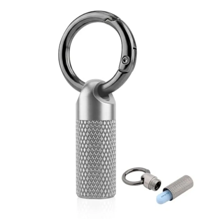 Titanium Keychain Pill Holder, Waterproof Small Pill Case for 2-3 Emergency Nitro Pills, Portable Metal Pill Organizer Containe
Titanium Keychain Pill Holder, Waterproof Small Pill Case for 2-3 Emergency Nitro Pills, Portable Metal Pill Organizer Containe