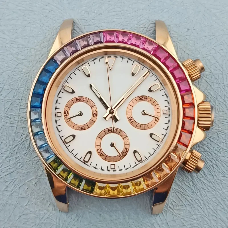 diamond bezel daytona Rose 39mm 316L stainless steel sapphire watch suitable for VK63 quartz movement chronogram
diamond bezel daytona Rose 39mm 316L stainless steel sapphire watch suitable for VK63 quartz movement chronogram