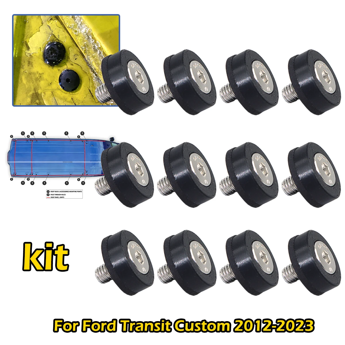 car Roof Rack Hole Blanking Washer Bolts Screws Full Set For Ford Tourneo Custom 2012 2013-2023 Replacement spare part Fasteners
car Roof Rack Hole Blanking Washer Bolts Screws Full Set For Ford Tourneo Custom 2012 2013-2023 Replacement spare part Fasteners