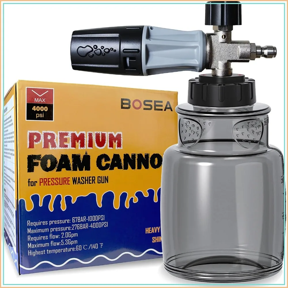 Premium Foam Cannon for Pressure Washer, Nickel-Plated Copper, Durable | Dense Foam Soap Sprayer for Car Wash Snow Foam Lance, 1/4 Quick Connector
Premium Foam Cannon for Pressure Washer, Nickel-Plated Copper, Durable | Dense Foam Soap Sprayer for Car Wash Snow Foam Lance, 1/4 Quick Connector