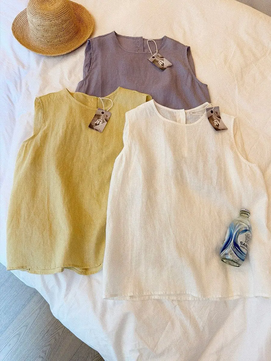 Dave&di Linen Cool And Breathable Round Neck Sleeveless Versatile Loose Outer Vest Small Shirt Top For Woman Clothes Shirts
Dave&di Linen Cool And Breathable Round Neck Sleeveless Versatile Loose Outer Vest Small Shirt Top For Woman Clothes Shirts