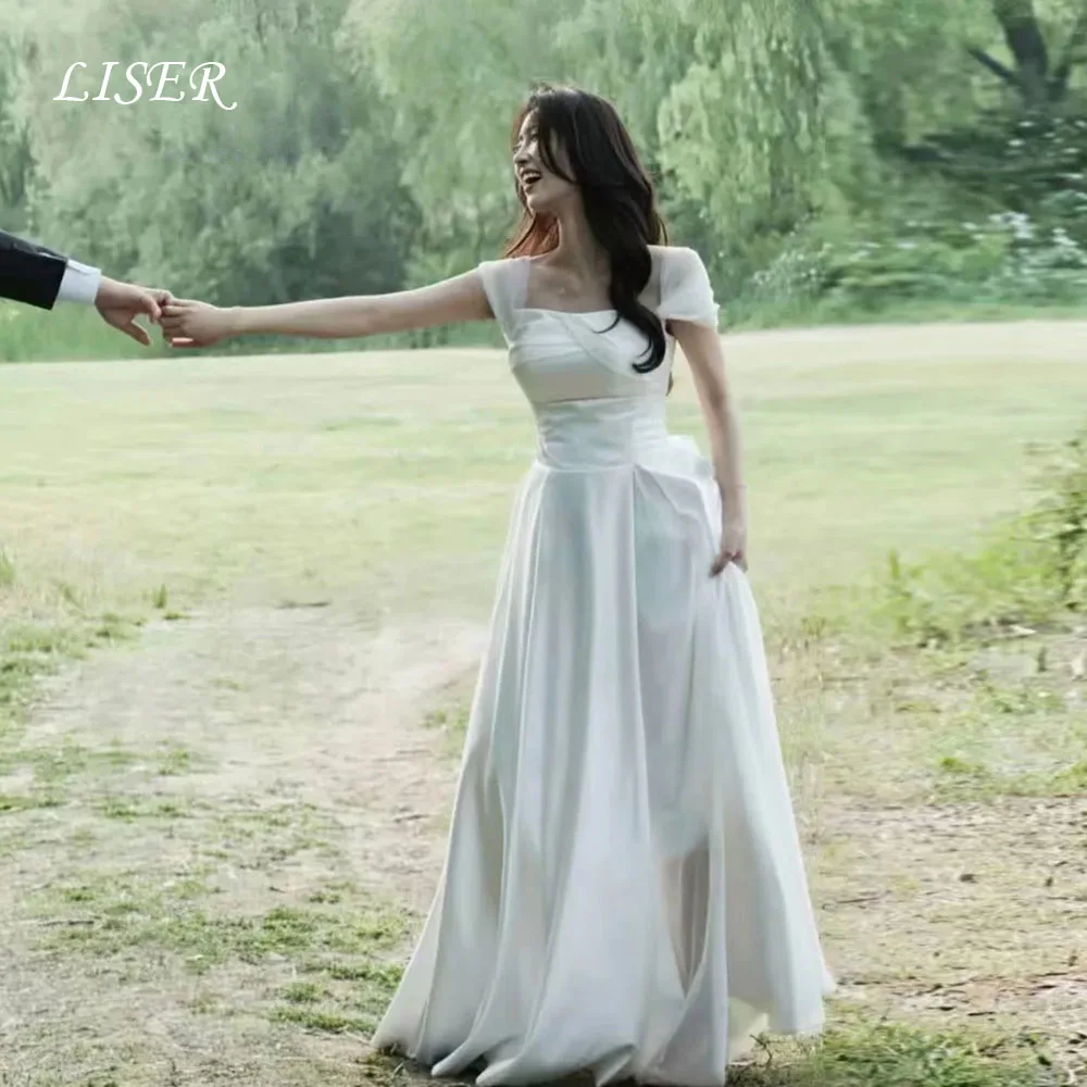 Liser Elegant Wedding Party Dress Sweetheart Short Sleeves Draped Floor Length Korea Photo Shoot Bridal Reception Gown Customize
Liser Elegant Wedding Party Dress Sweetheart Short Sleeves Draped Floor Length Korea Photo Shoot Bridal Reception Gown Customize