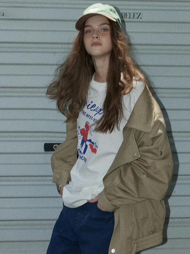 Женская повседневная футболка Relez с длинным рукавом и круглым вырезом, осенняя новинка, простой свободный хлопковый топ с цветными блоками и буквенным принтом в уличном стиле
Женская повседневная футболка Relez с длинным рукавом и круглым вырезом, осенняя новинка, простой свободный хлопковый топ с цветными блоками и буквенным принтом в уличном стиле