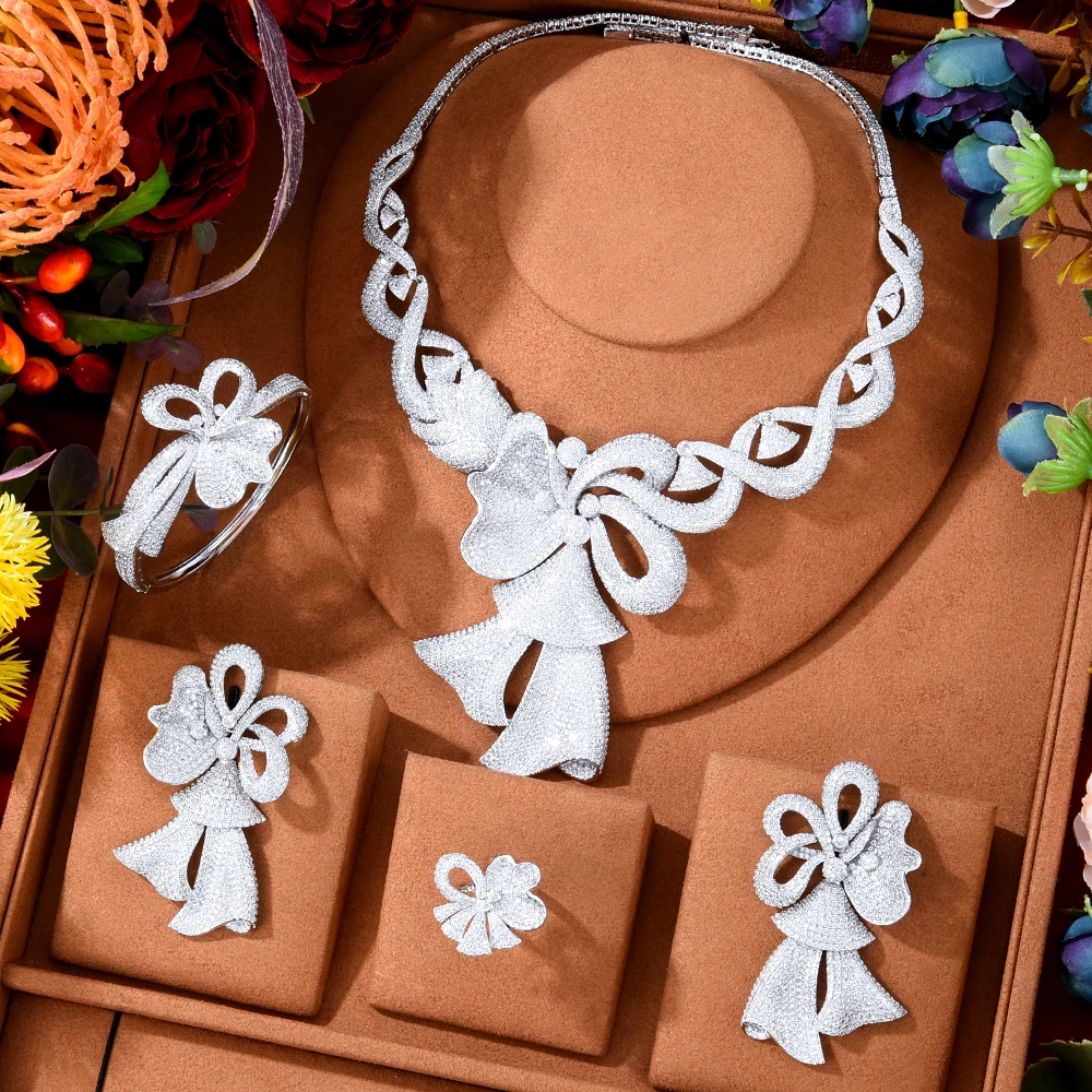 GODKI Brand New Elegant Charms Bowknot 4PCS Necklace Bangle Earrings Ring Luxury Dubai Jewelry Sets For Women Wedding Bridal Set
GODKI Brand New Elegant Charms Bowknot 4PCS Necklace Bangle Earrings Ring Luxury Dubai Jewelry Sets For Women Wedding Bridal Set