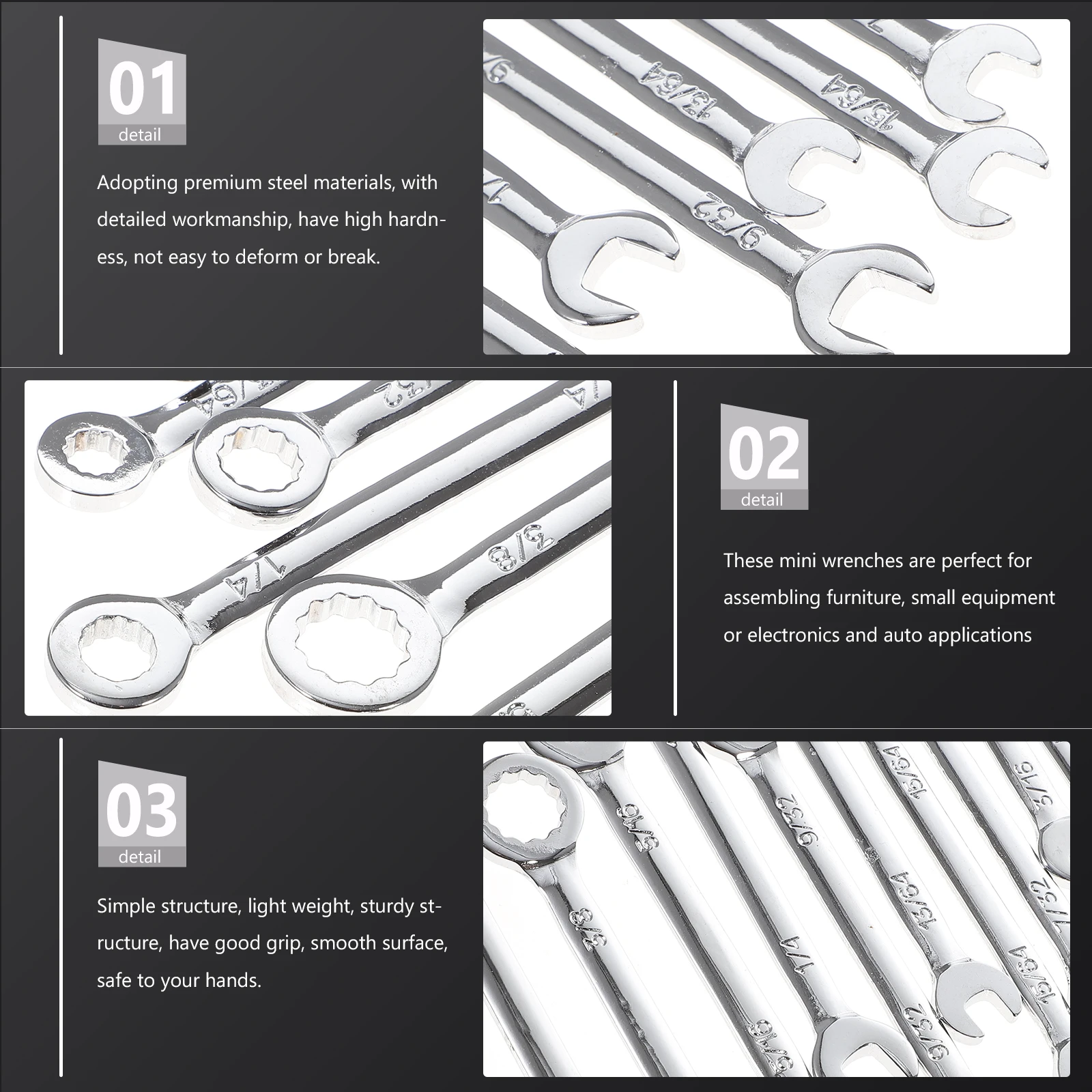 10pcs Plum Blossom Open-end Wrench Set Mini Steel Spanner Metric Adjustable Double Sided Stubby Garage Tools for Repair Auto
10pcs Plum Blossom Open-end Wrench Set Mini Steel Spanner Metric Adjustable Double Sided Stubby Garage Tools for Repair Auto