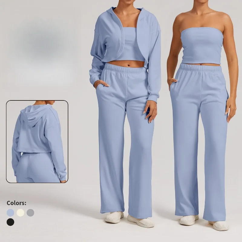 Новый женский комплект для йоги, термоспортивный комплект, повседневная свободная универсальная толстовка с капюшоном и длинными рукавами, спортивная одежда для бега на открытом воздухе
Новый женский комплект для йоги, термоспортивный комплект, повседневная свободная универсальная толстовка с капюшоном и длинными рукавами, спортивная одежда для бега на открытом воздухе