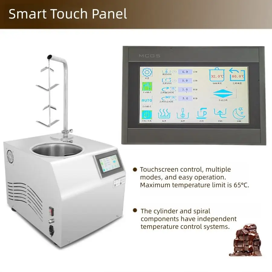 Tabletop Chocolate Melting Machine 304 Stainless Steel 7L Capacity Dual Zone Temperature Control for Chocolate Coating
Tabletop Chocolate Melting Machine 304 Stainless Steel 7L Capacity Dual Zone Temperature Control for Chocolate Coating